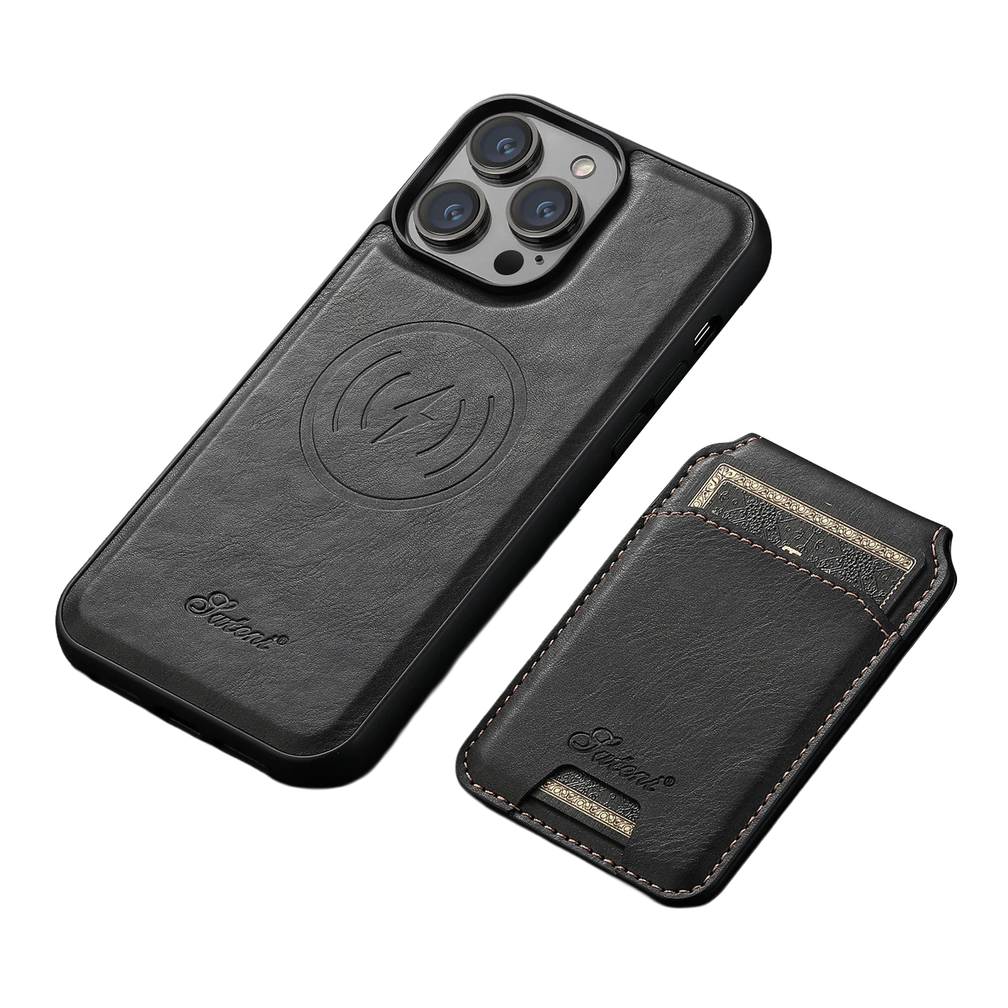 SUTENI x NSLSTORE — Funda con tarjetero para documentos y tarjetas, con capacidad para hasta 5 unidades y soporte magnético integrado