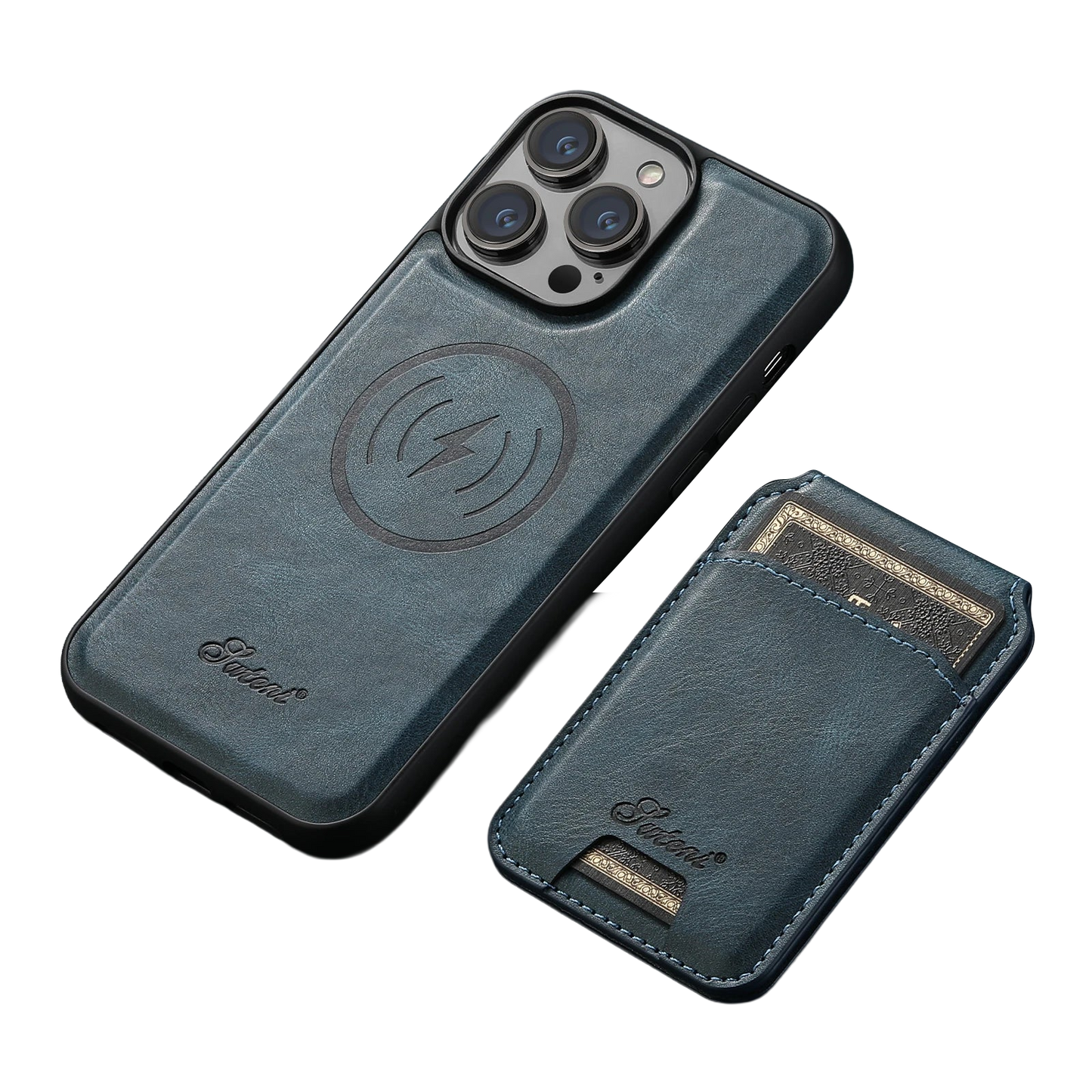 SUTENI x NSLSTORE — Funda con tarjetero para documentos y tarjetas, con capacidad para hasta 5 unidades y soporte magnético integrado