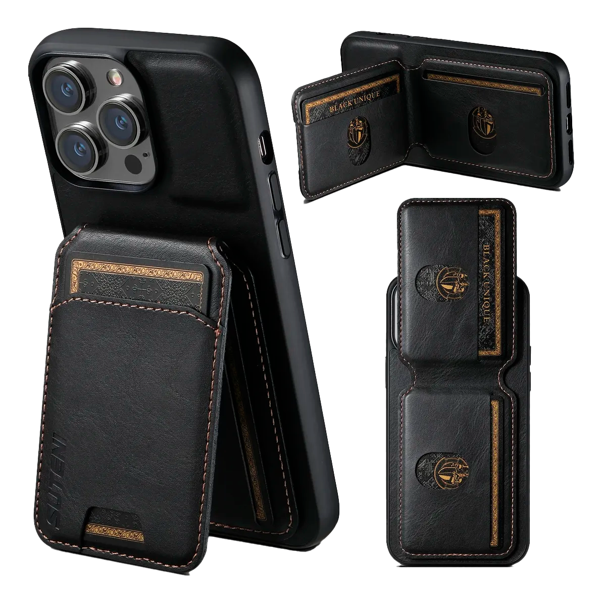 SUTENI x NSLSTORE — Funda con tarjetero para documentos y tarjetas, con capacidad para hasta 5 unidades y soporte magnético integrado