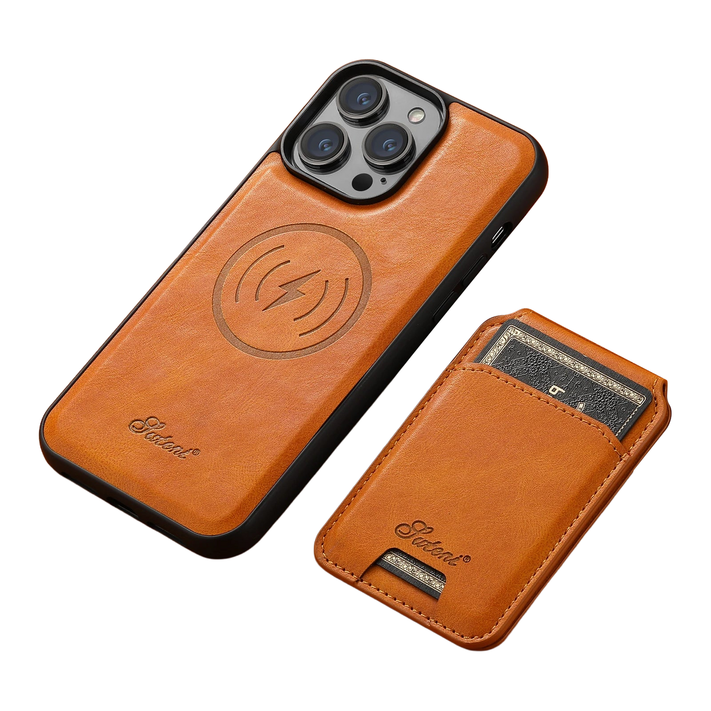 SUTENI x NSLSTORE — Funda con tarjetero para documentos y tarjetas, con capacidad para hasta 5 unidades y soporte magnético integrado