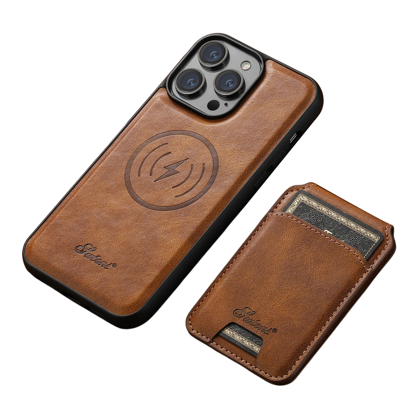 SUTENI x NSLSTORE — Funda con tarjetero para documentos y tarjetas, con capacidad para hasta 5 unidades y soporte magnético integrado