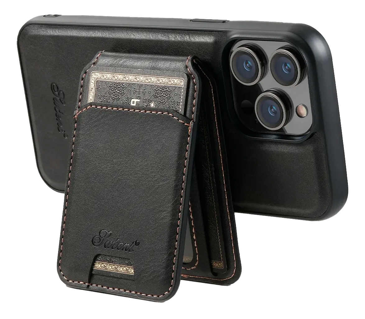 SUTENI x NSLSTORE — Funda con tarjetero para documentos y tarjetas, con capacidad para hasta 5 unidades y soporte magnético integrado