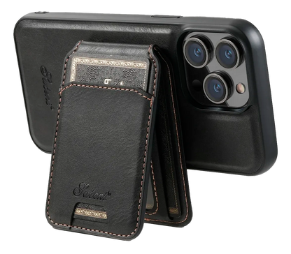 SUTENI x NSLSTORE — Funda con tarjetero para documentos y tarjetas, con capacidad para hasta 5 unidades y soporte magnético integrado