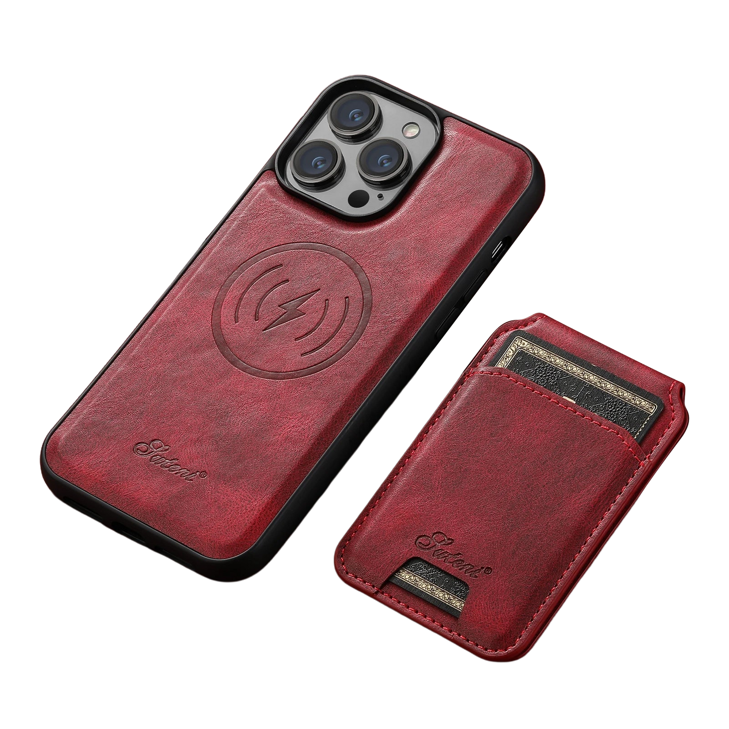 SUTENI x NSLSTORE — Funda con tarjetero para documentos y tarjetas, con capacidad para hasta 5 unidades y soporte magnético integrado